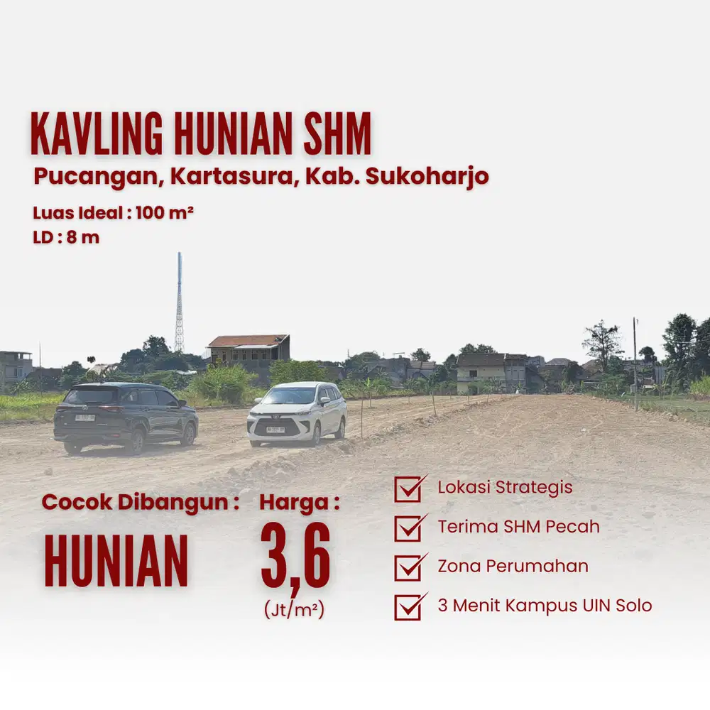Kavling Hunian SHM Pucangan Kartasura – Dekat Kampus UIN Solo