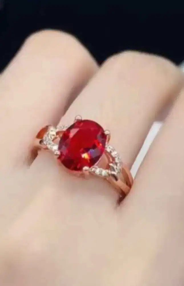 cincin titanium batu ruby, baru