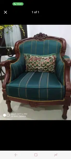 2pc Kursi Jati warna hijau