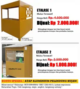 Etalase dagang letter L (kondisi 97%)