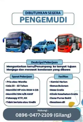 Lowongan Pengemudi Taksi / Bus