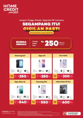 PROMO KREDIT HP DI SEMUA BRAND, CICILAN 0% TANPA DP, CUKUP BAWA KTP!