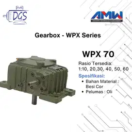 AMW Gearbox Type WPX 70 Rasio 10-60 Lengkap Wormgear Speed Reducer