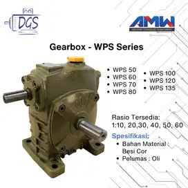 AMW Gearbox Type WPS 50 Rasio 10-60 Lengkap Wormgear Speed Reducer
