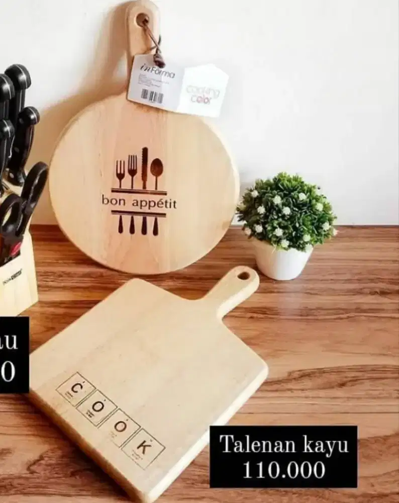Dijual set talenan kayu dekorasi