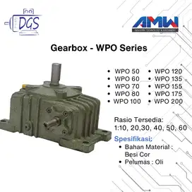 AMW Gearbox Type WPO 155 Rasio 10-60 Lengkap Wormgear Speed Reducer