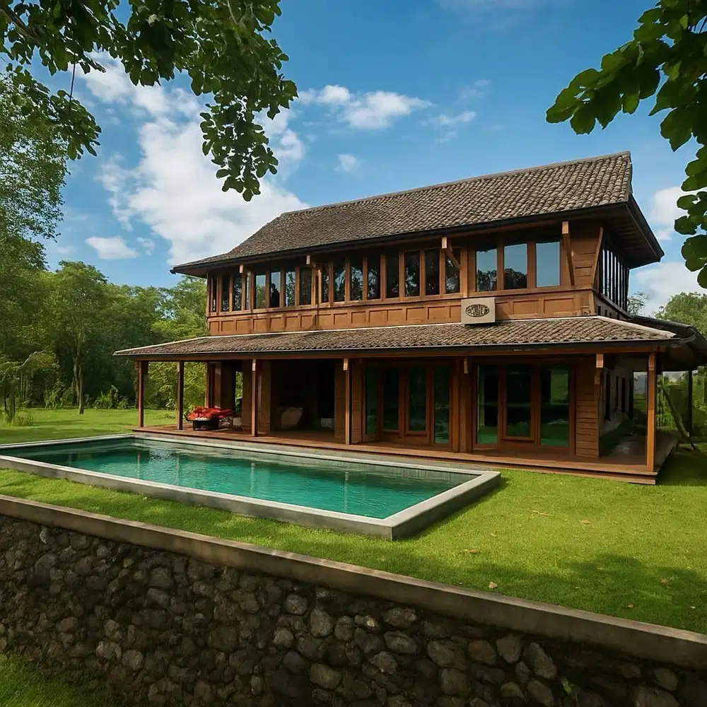 4 bedrooms wooden villa for rent