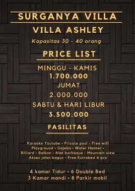 VILLA ASHLEY puncak bogor