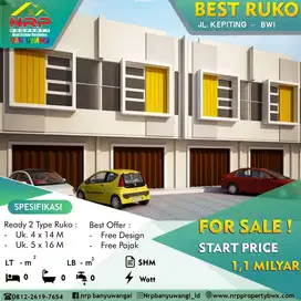 Dijual Ruko 2 Lantai Baru Free Design di Jl. Kepiting - Banyuwangi