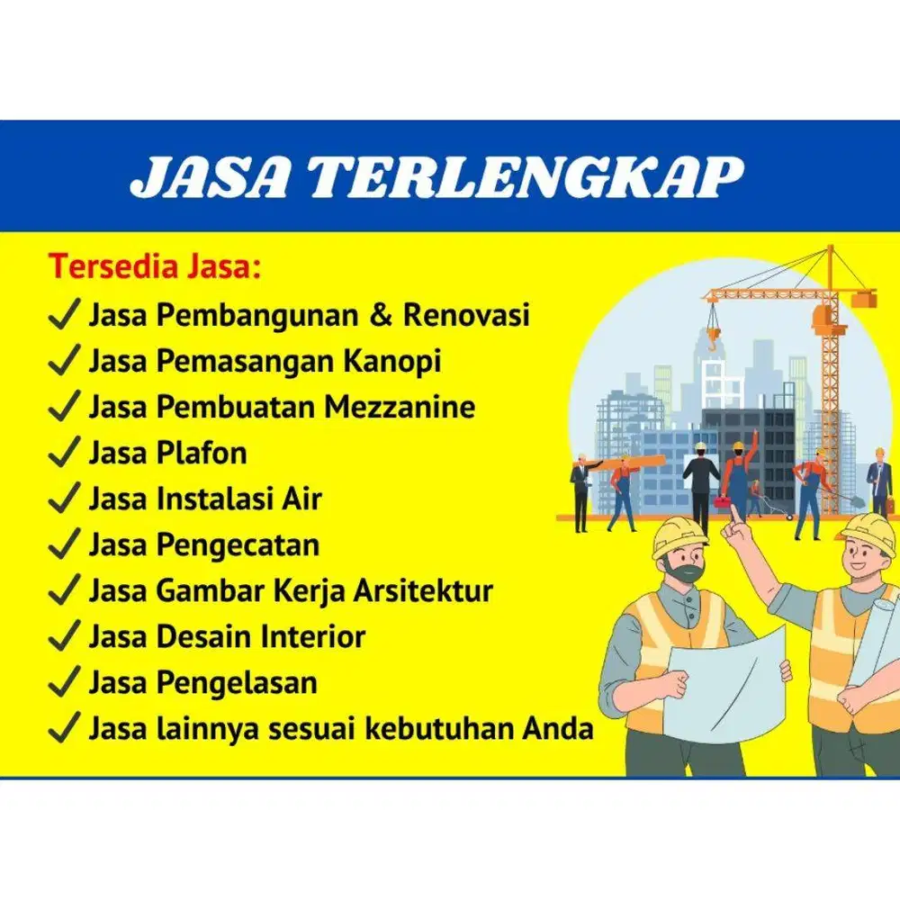 JASA BANGUNAN & RENOVASI RUMAH, KANTOR, CAFFE, KANTOR, PABRIK, APARTEM
