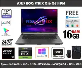 ASUS ROG STRIX G16 G164PM RYZEN 9 8940HX TRX5060 1TB SSD 16”WQXGA240Hz