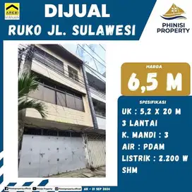 DIJUAL RUKO DI AREA STRATEGIS DI JALAN SULAWESI