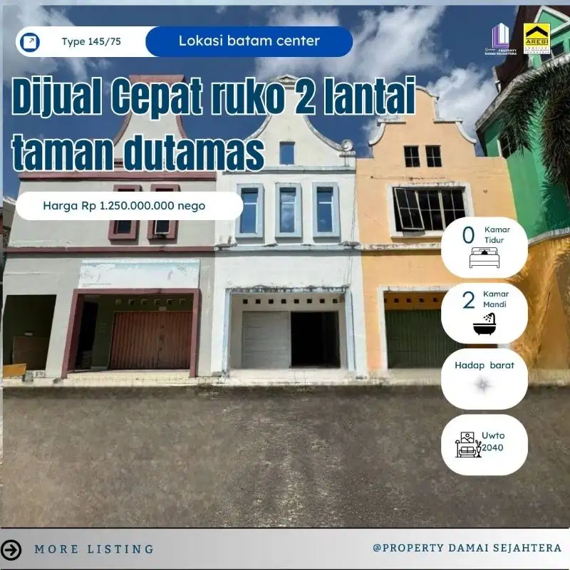 Rumah 2 lantai  llRuko Duta Mas lBatam Center