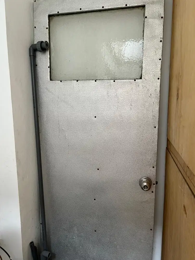Pintu jati dilapis aluminium 1 muka