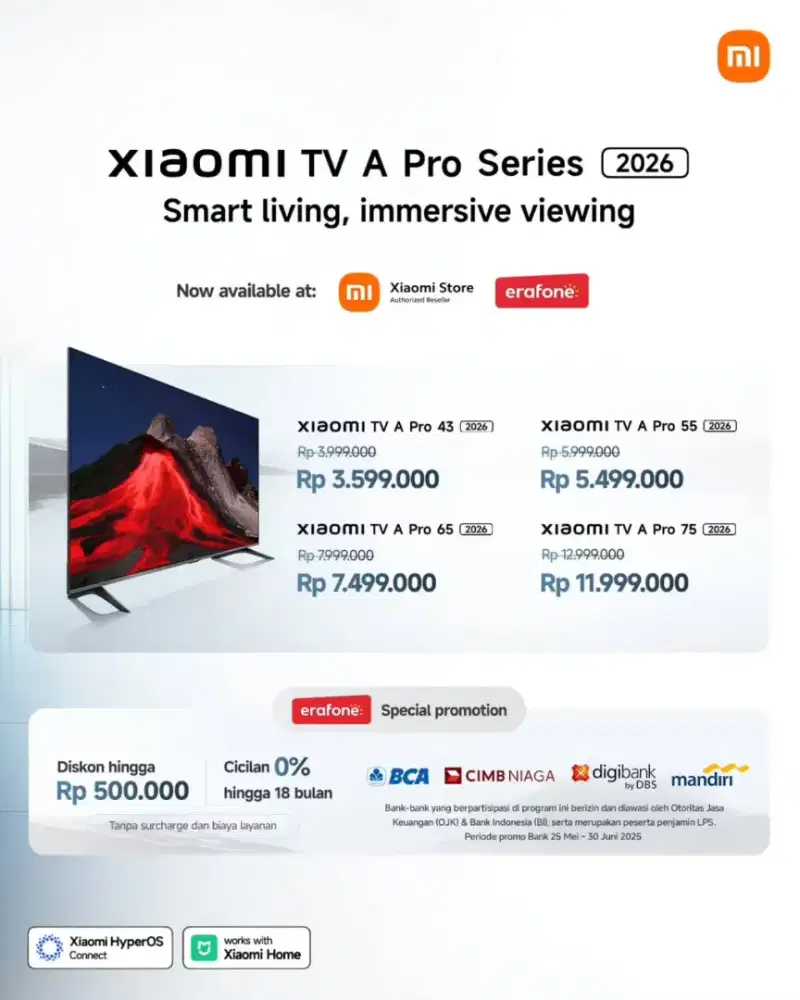 Cash dan cicilan xiaomi tv