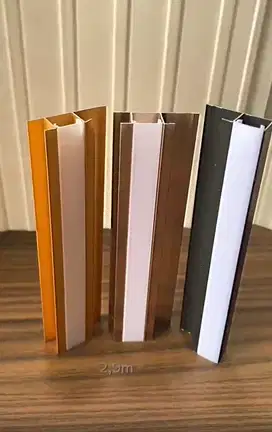 Lis lampu LED Aluminium 3 meter Penutup Wallboard / Les H / List U