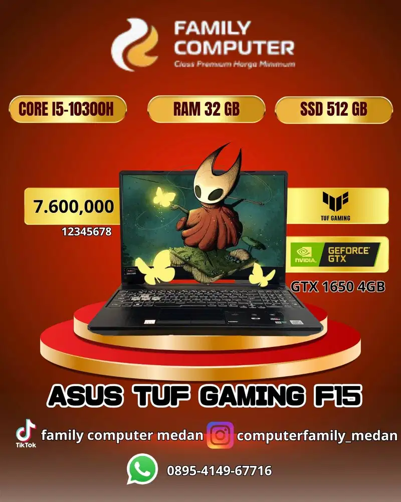 GAMING ASUS TUF 144HZ|COREI5|RAM 32GB|GTX 1650 4GB|SSD 512GB|RGB|GRNSI