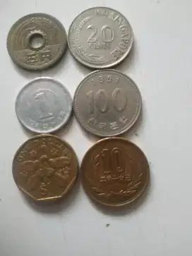 Jual borongan koin Jepang, cina dan singapura