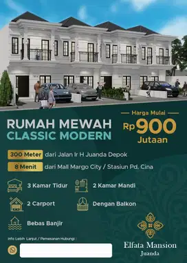 Jual Rumah di juanda Depok Dekat Mall Detos dan Tol Cijago