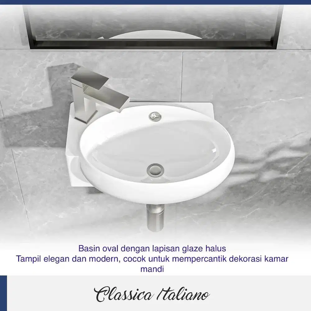 Wastafel Classica Italiano keramik kotak Model TC-038