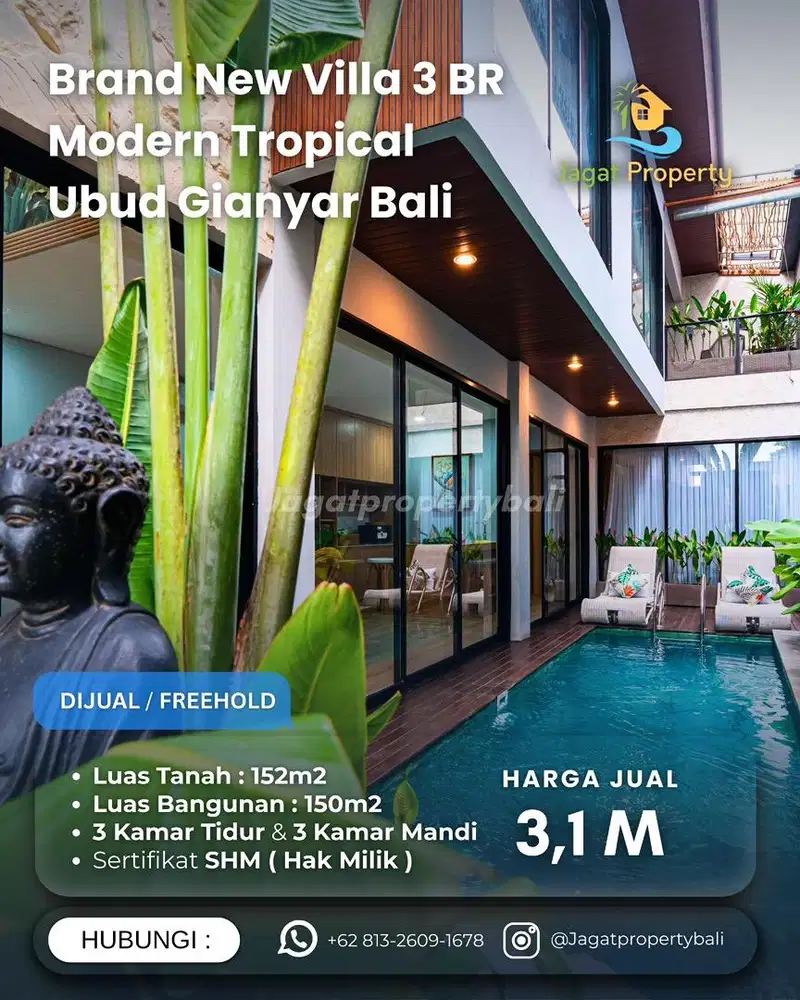 For Sale : Modern Tropikal Villa in Ubud Bali