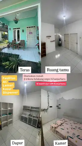 Disewakan rumah jl trikora 10 menit dari uin banjarbaru