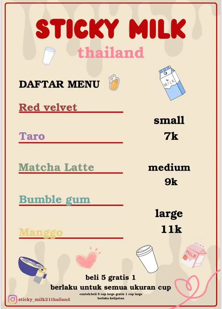 sticky milk minuman kekinian