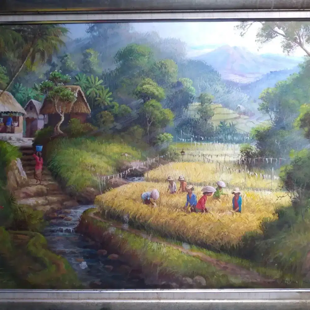Lukisan kanvas Bali Pemandangan Karya seni M. Alfatoni 2012