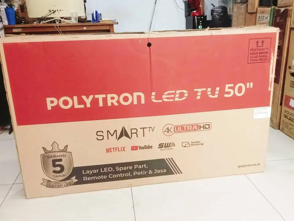 SMART TV LED POLYTRON 50 INC UHD 4K 50UV8959 KONDISI BEKAS MASIH SEGEL
