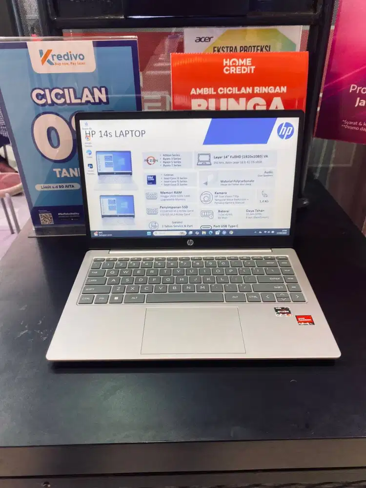 HP 14 em0332AU em0333AU /Ryzen 3 7320U/8GB/512GB SSD/14″ FHD/Win 11 Ho