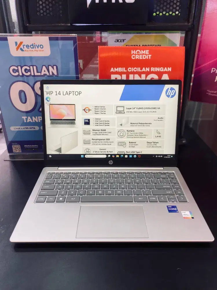 HP 14 EP0018TU/EP0019TU Intel i7-1355U 16GB SSD 512GB 14 FHD IPS W11+