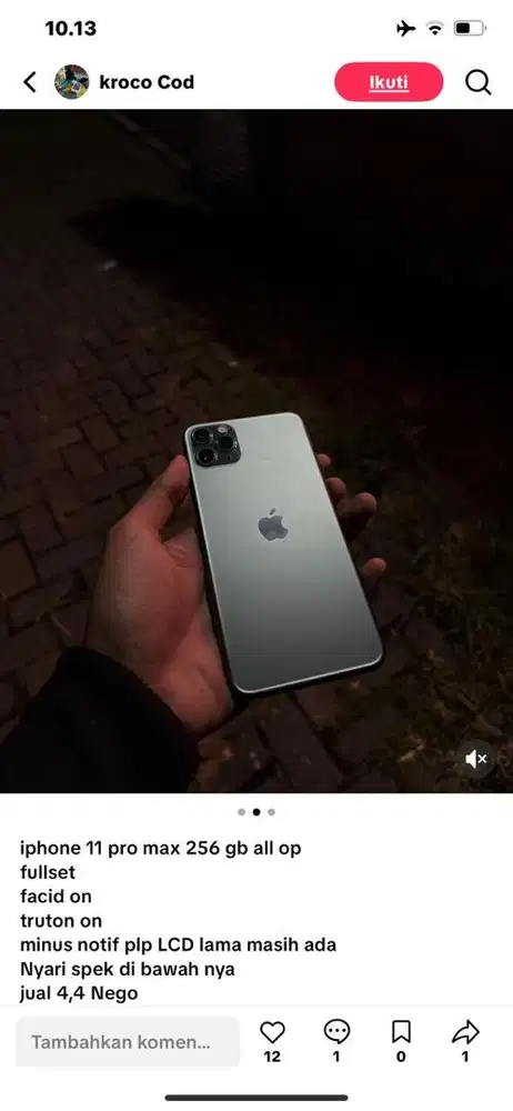 iphone 11 pro max 256 gb inter