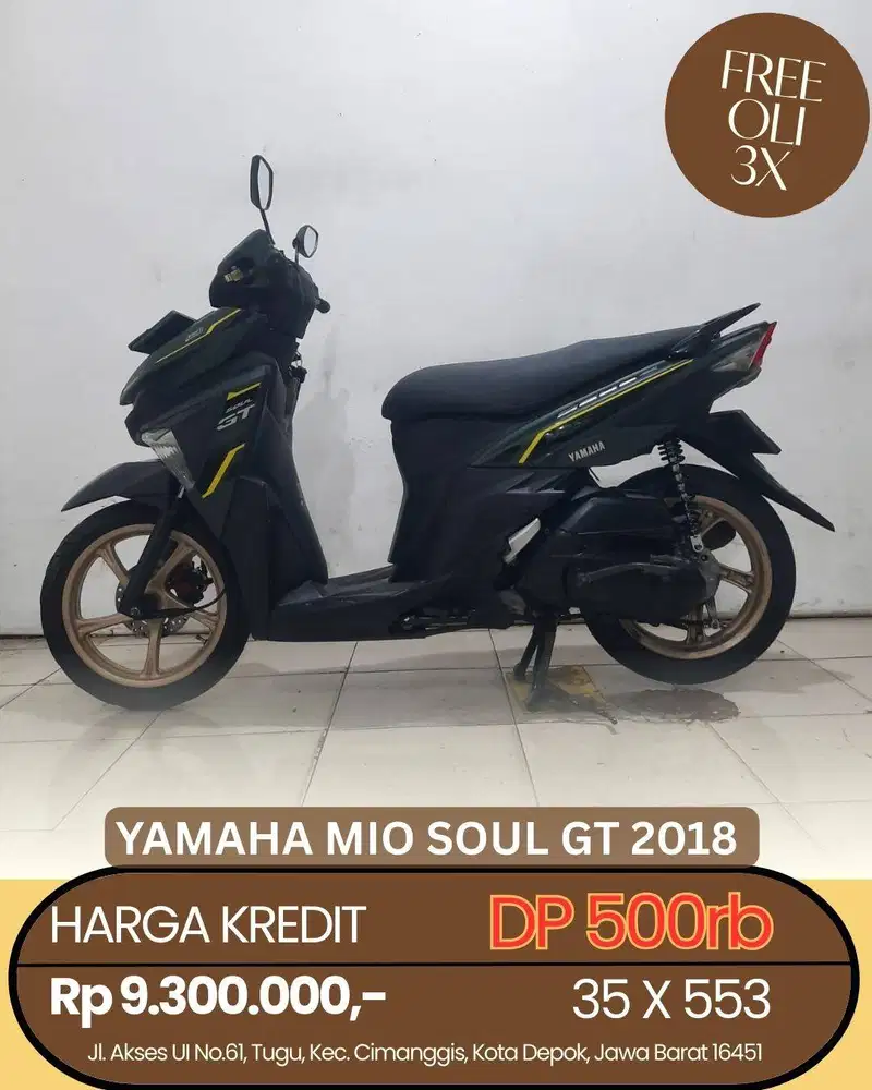 YAMAHA MIO SOUL GT 125 2018 CASH/KREDIT DP MURAH ANGSURAN RINGAN