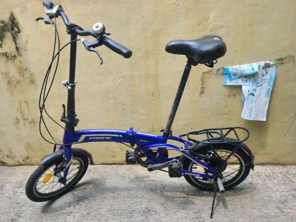 sepeda lipat pacific 2990 roda 16 inch biru folding bike
