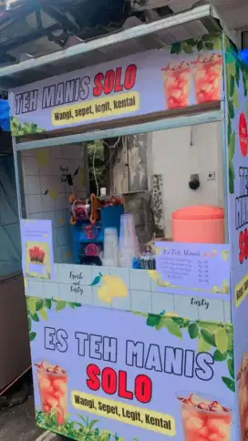 Jual aja gerobak teh solo udah lengkap semuanya tinggal dagang