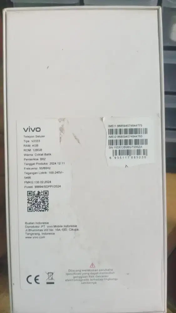 Hp vivo y18 bekas masih mulus seperti baru, pemakaian baru