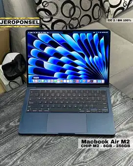 MACBOOK AIR M2 13” 8/256GB CC 2 BH 100% MIDNIGHT EX IBOX RESMI GARANSI