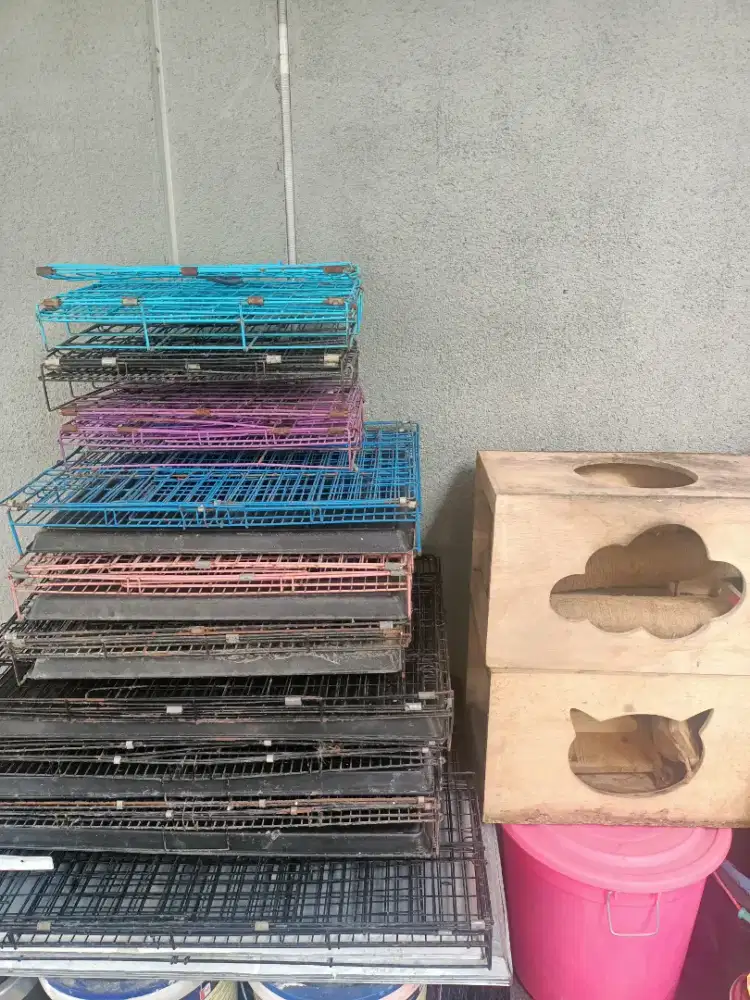 Jual borongan kandang kucing & mainan kucing bekas Pet Shop