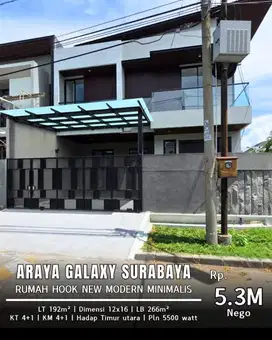 Dijual rumah araya galaxy dirabaya timur ready new modern minimalis