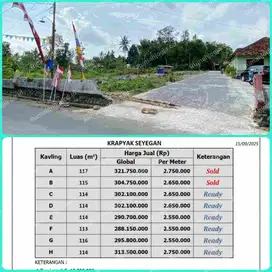tanah kavling lingkungan nyaman dan asri seyegan