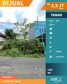 Tanah Kavling Siap Bangun di Nol Jalan Raya Tirtomoyo Pakis