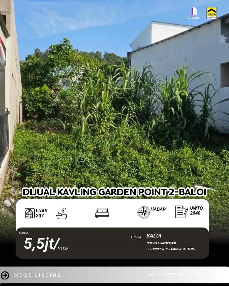 Dijual kavling baloi garden point