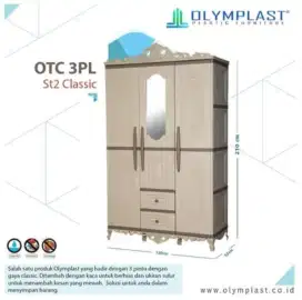 LEMARI PAKAIAN 3 PINTU PLASTIK OLYMPLAST OTC 3PL CLASSIC