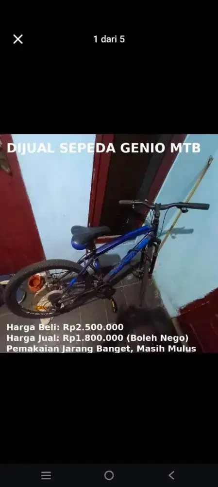 Dijual Sepeda Genio MTB Bekas Mulus