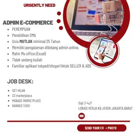 Dibutuhkan segera admin marketplace