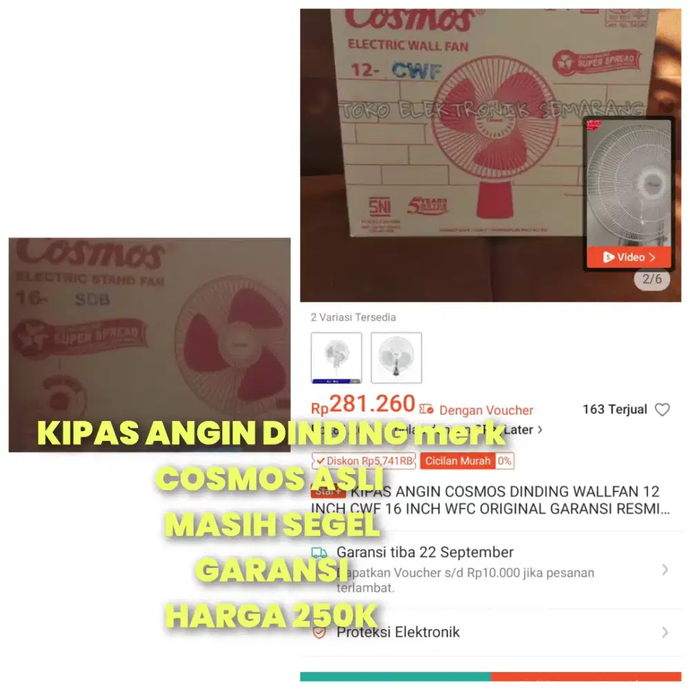 Kipas angin dinding cosmos baru