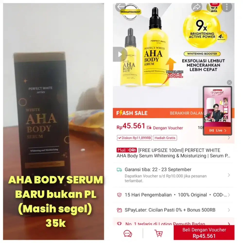 Pemutih badan aha serum perfect white