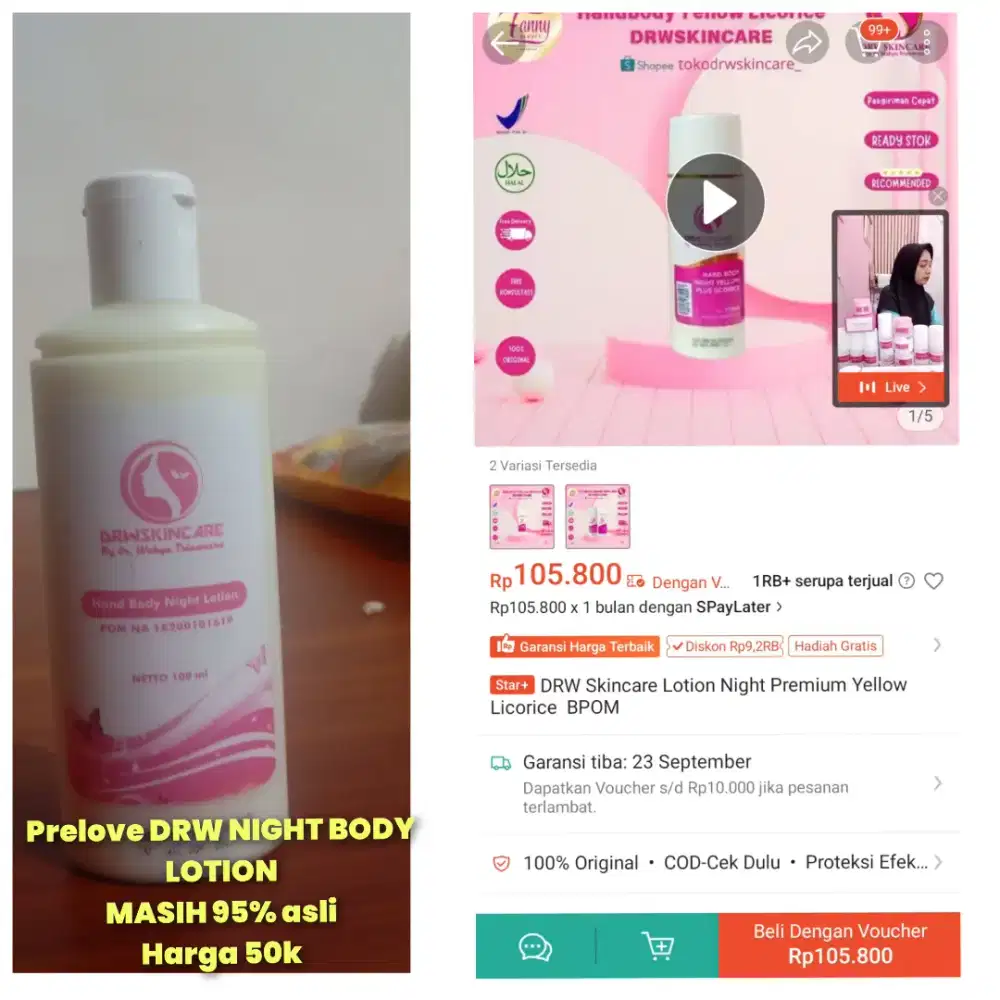 Drw skincare body lotion night