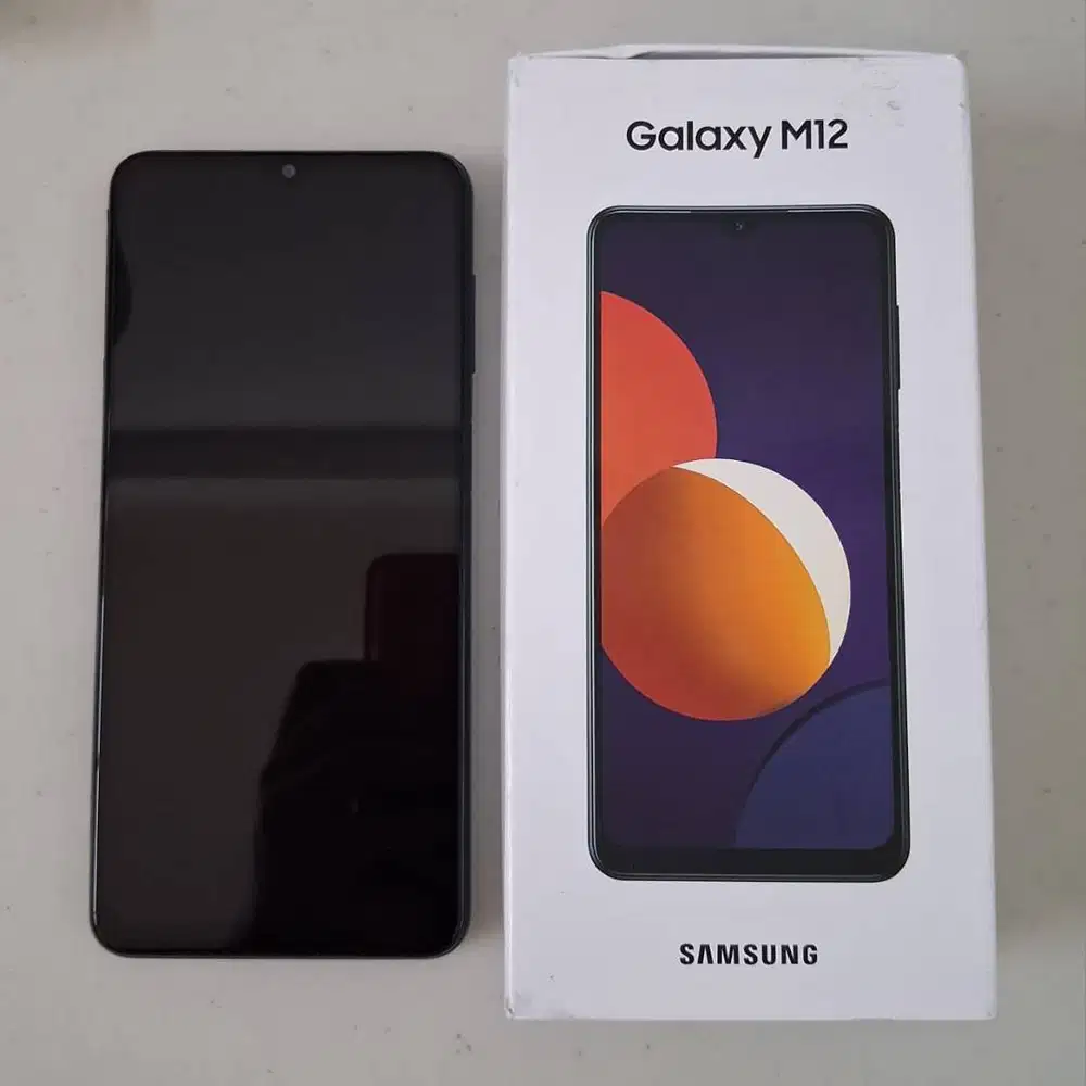 Samsung M12 RAM 4/64GB Second Fullset Mulus Original