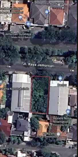 Disewakan tanah Jalan Raya Jemursari